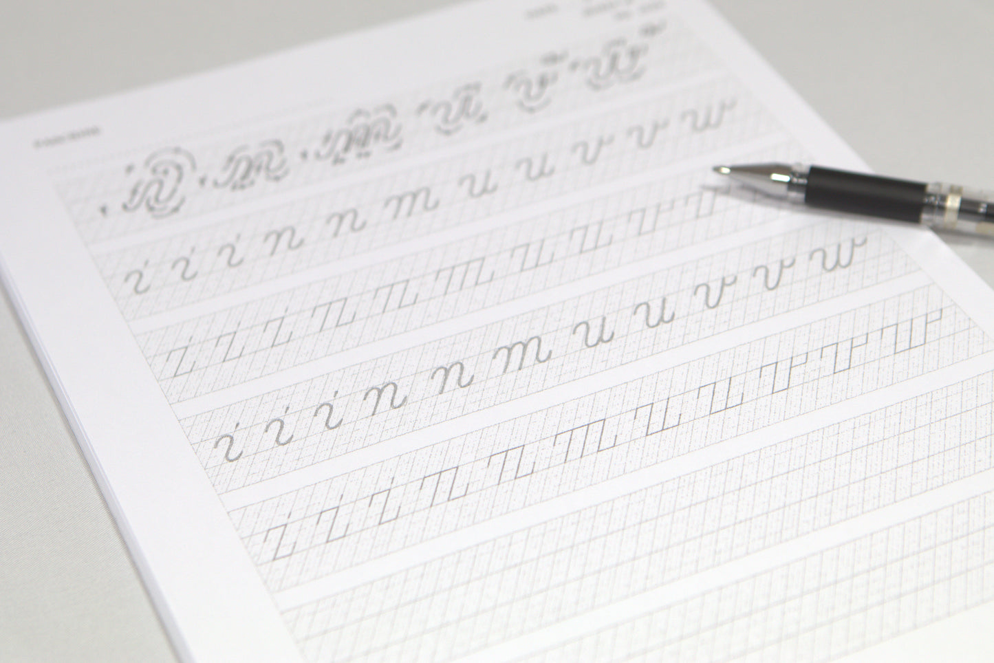 PAScribe - Copperplate Script - Worksheets & Grids - Monoline