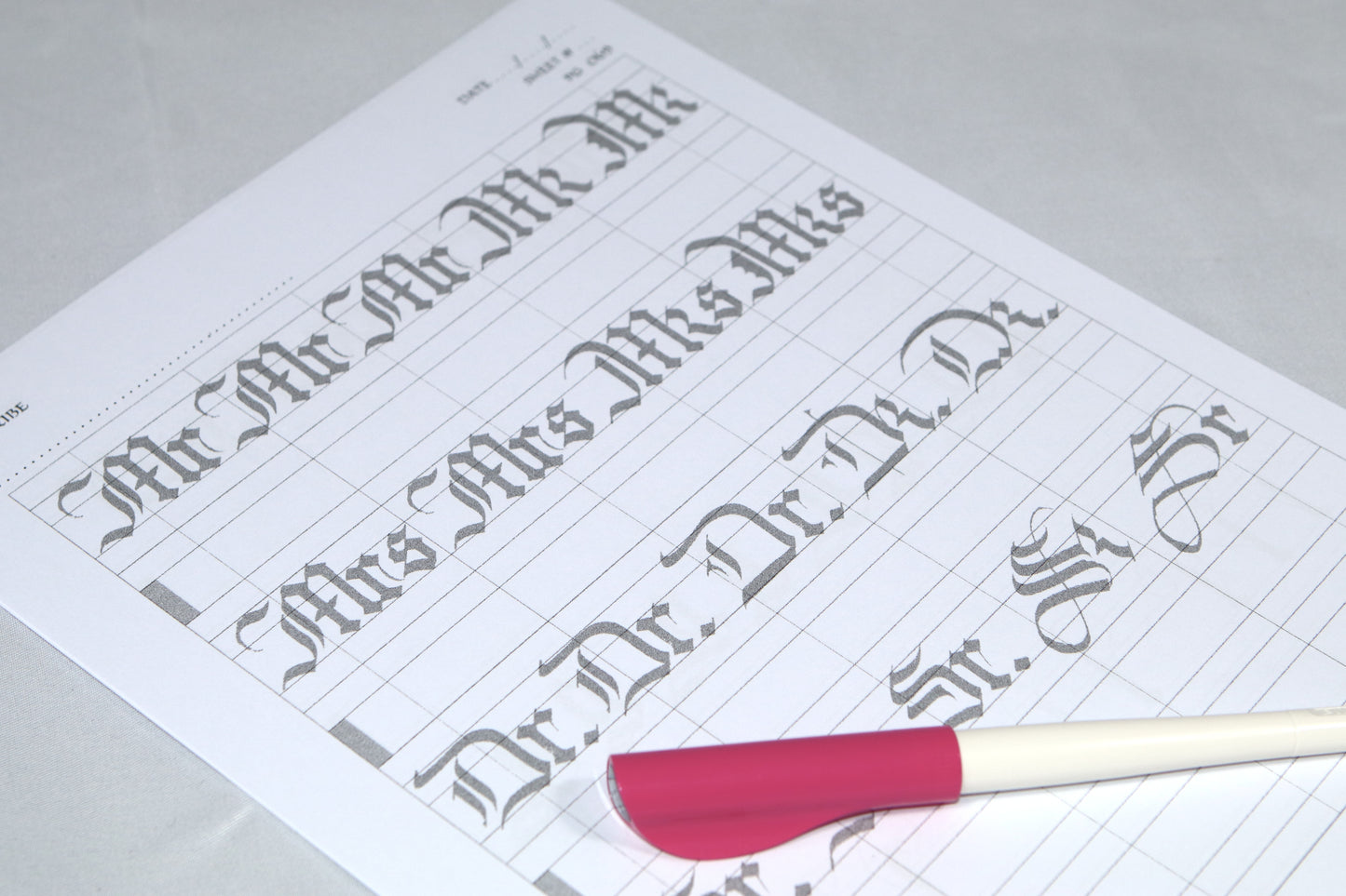 PAScribe - Textualis Quadrata - Worksheets & Grids - Broad Edged