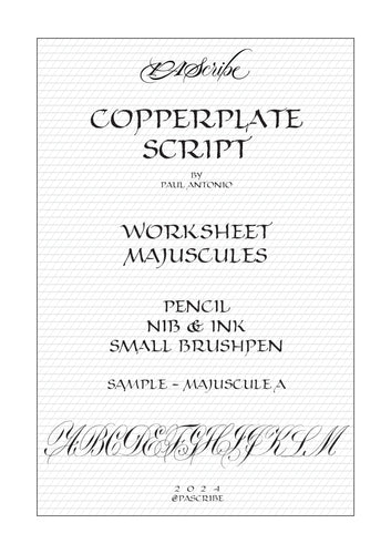 PAScribe Copperplate Script Angular Confinement Workbook - Majuscule A Sampler