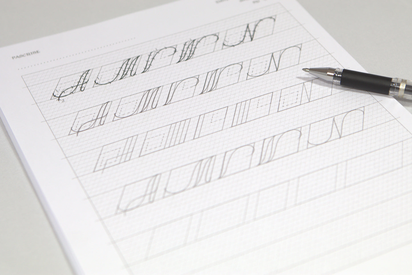 PAScribe - Copperplate Script - Worksheets & Grids - Monoline