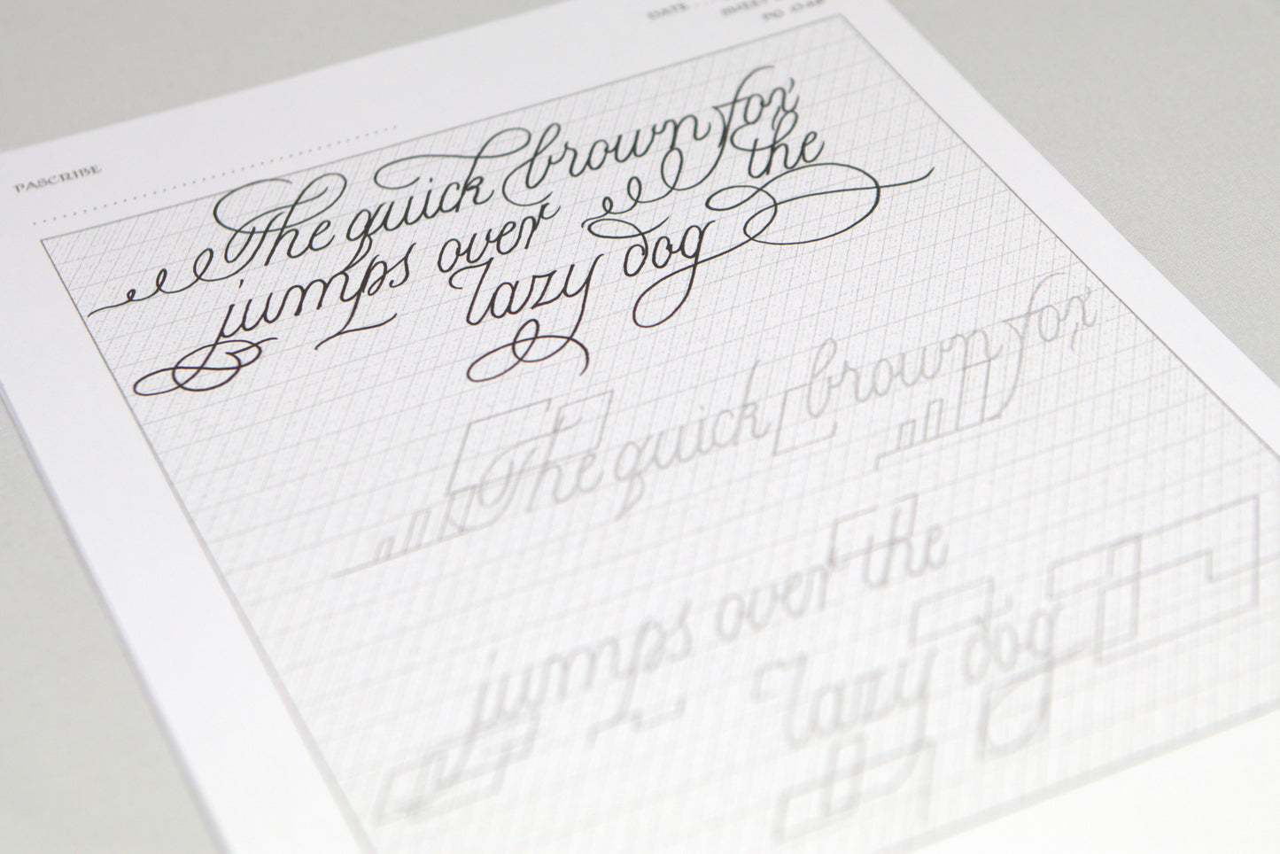 PAScribe - Copperplate Script - Worksheets & Grids - Monoline