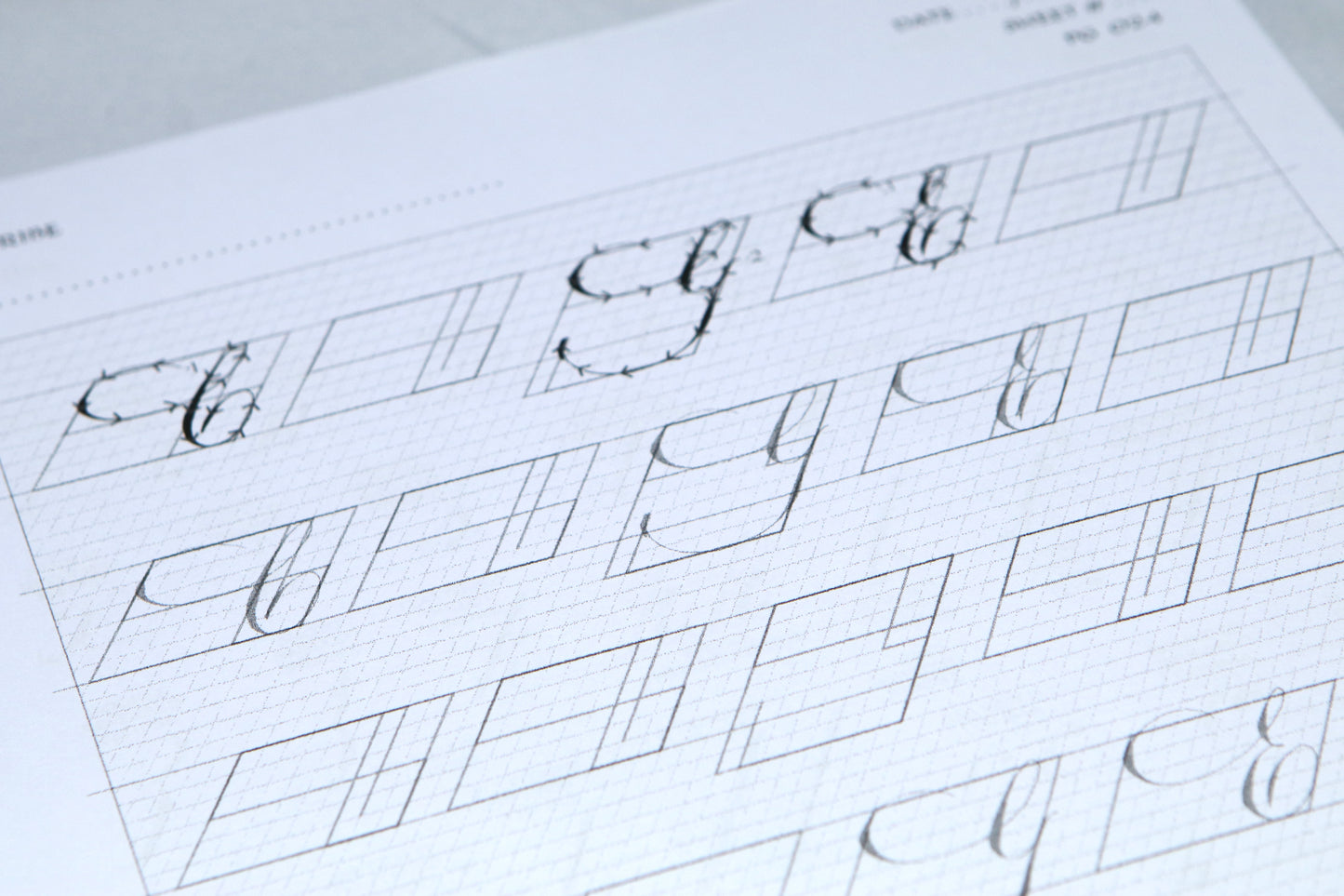 PAScribe - Copperplate Script - Worksheets & Grids - Nib & Ink