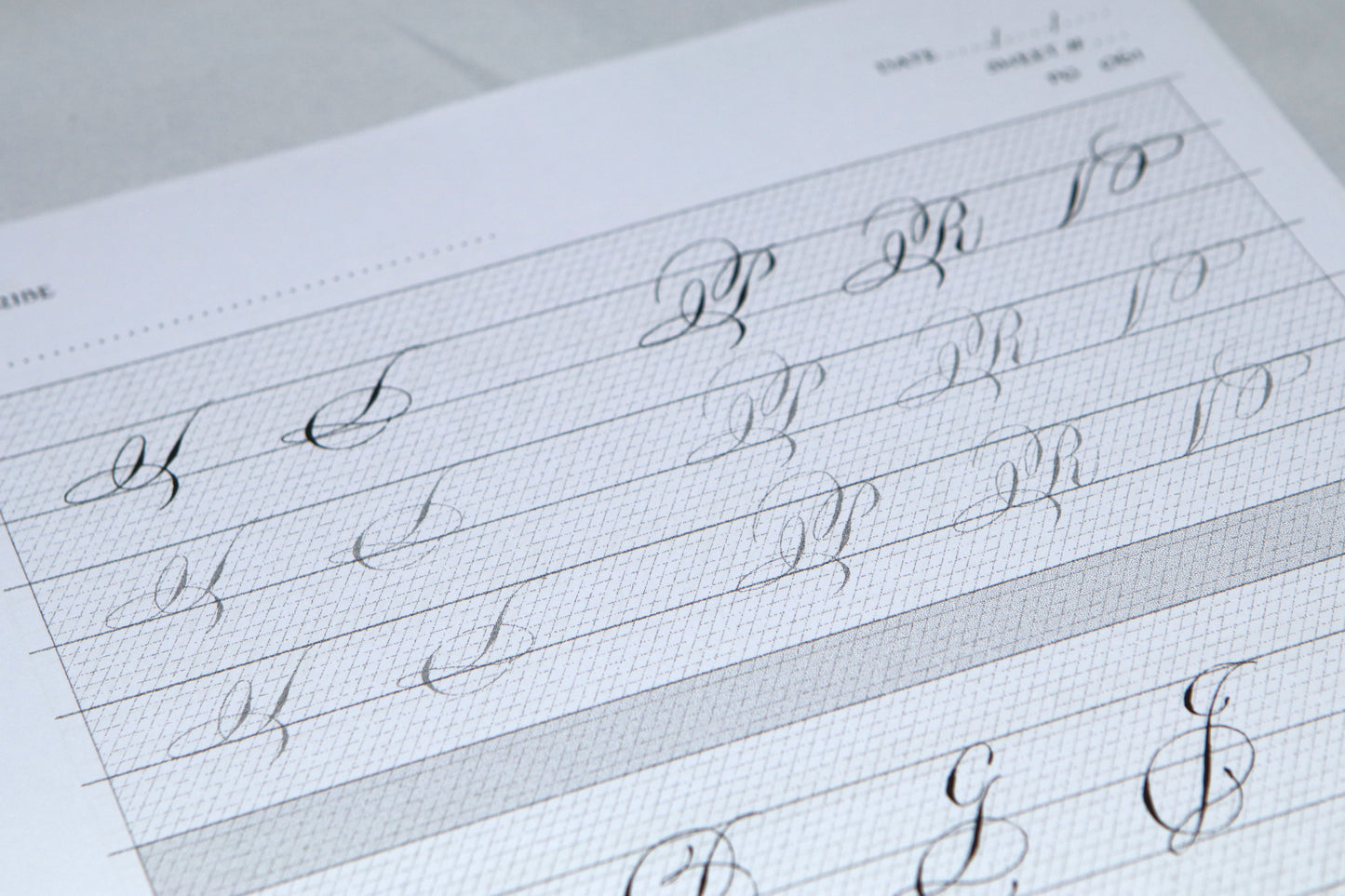 PAScribe - Copperplate Script - Worksheets & Grids - Nib & Ink