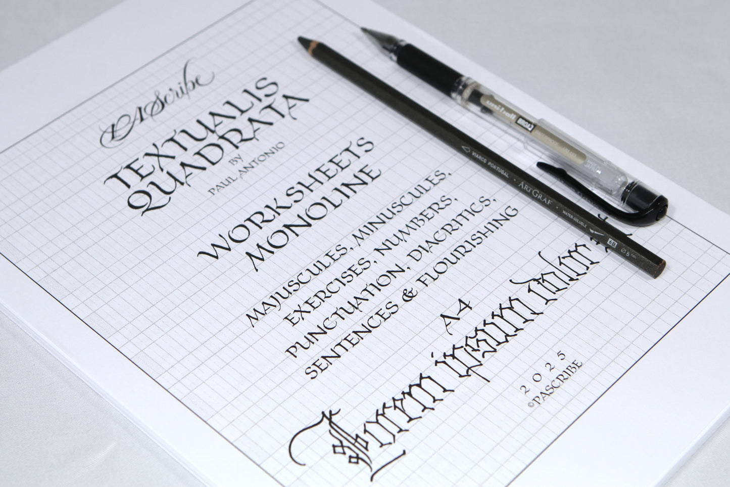 PAScribe - Textualis Quadrata - Worksheets & Grids - Monoline