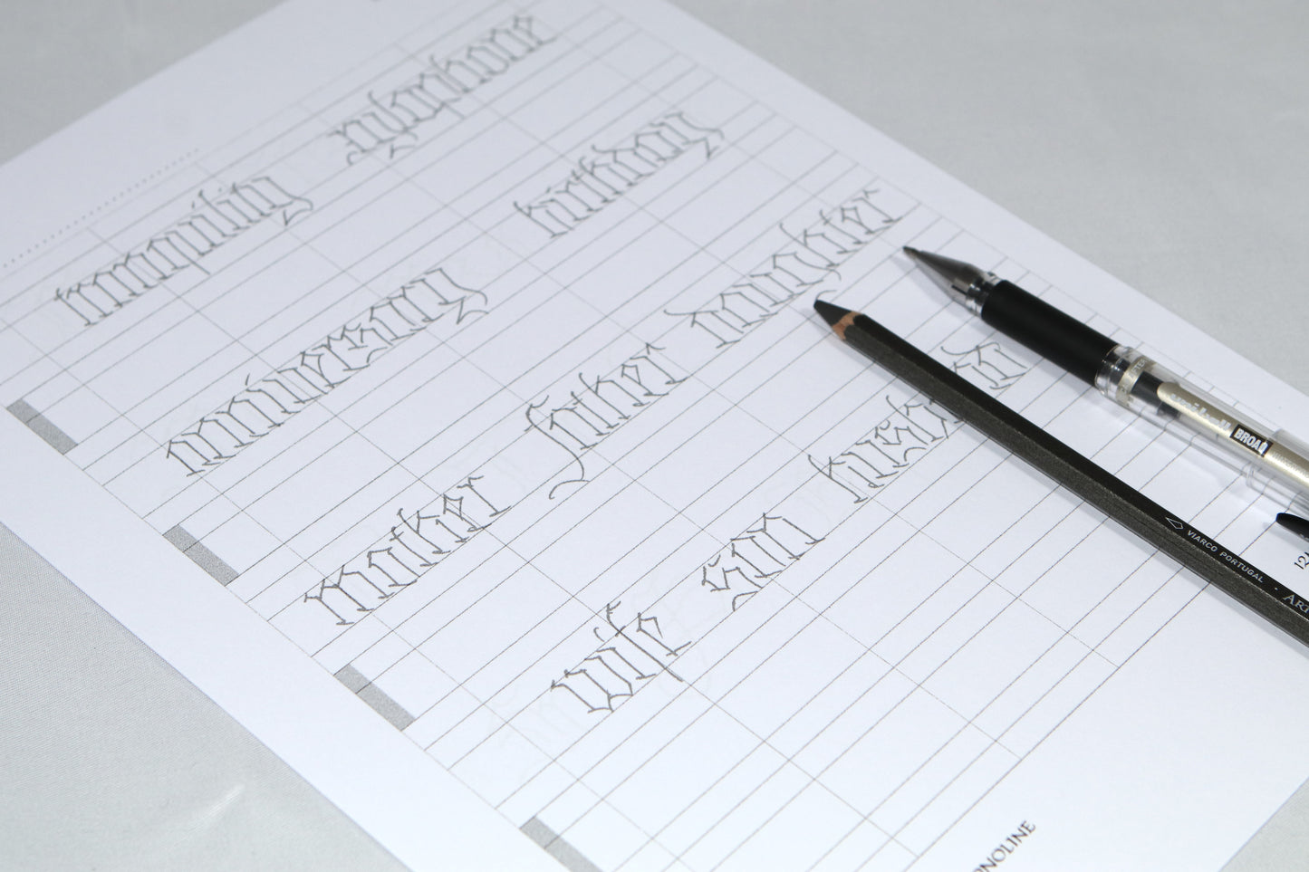 PAScribe - Textualis Quadrata - Worksheets & Grids - Monoline