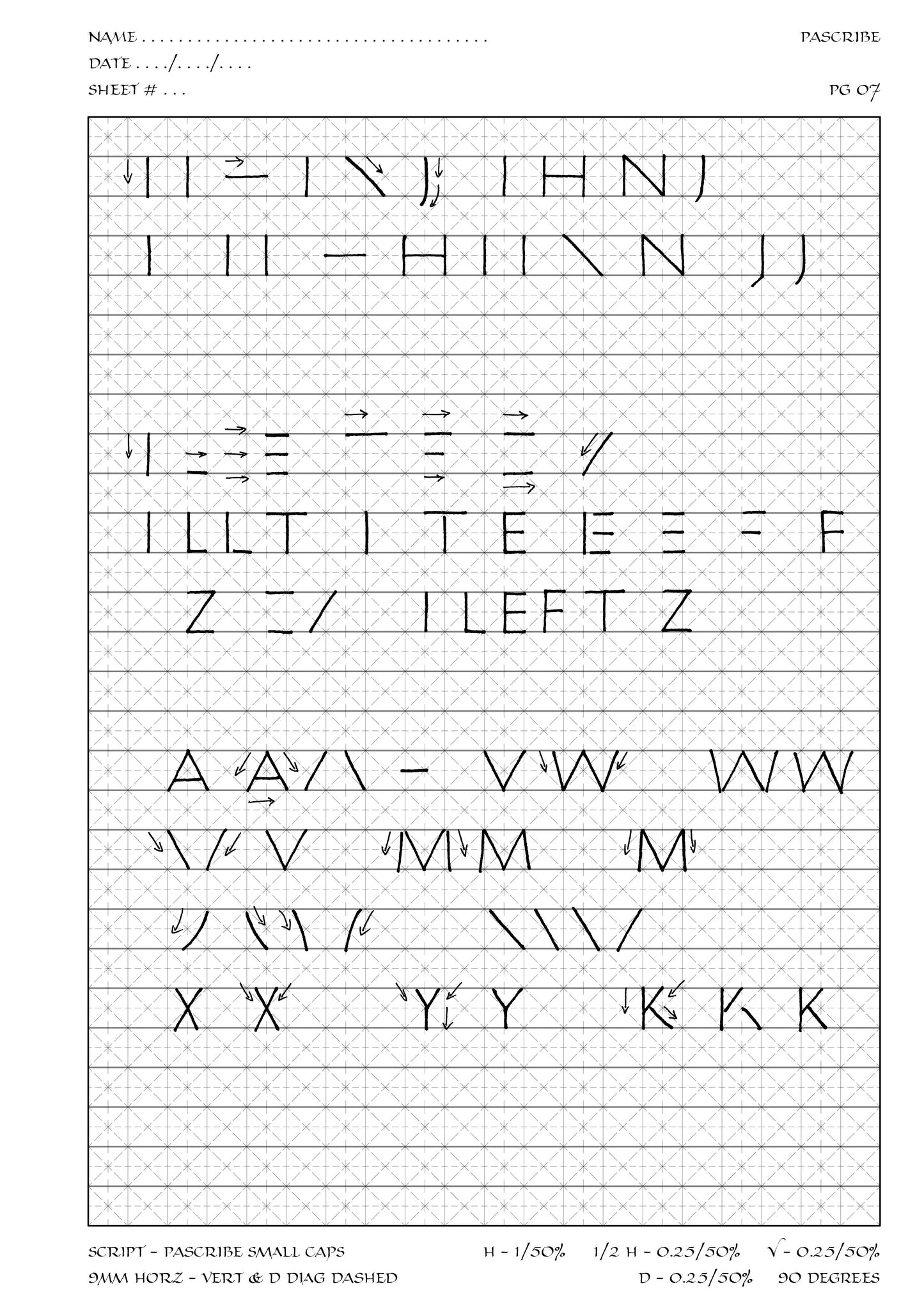 PAScribe - Small Caps - Handouts & Grids - Monoline