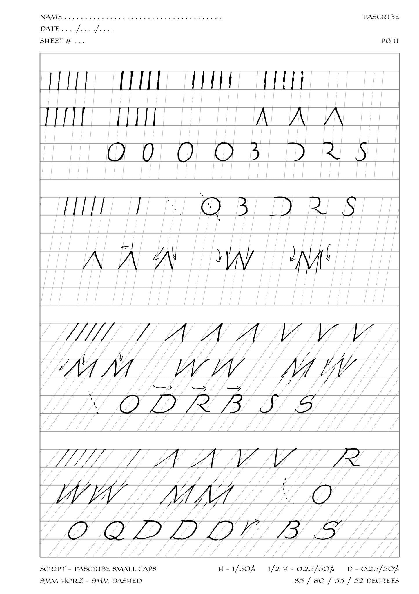 PAScribe - Small Caps - Handouts & Grids - Monoline